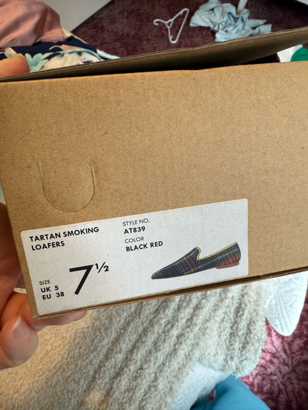 J. Crew Plaid Slip-On Loafers in Red, Green, Navy - Picture 2 of 3